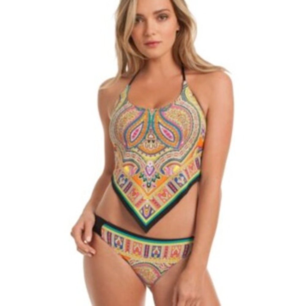 Trina Turk 'Nepal' Scarf Tankini Bikini Top - Like New